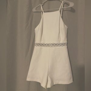 White romper with lace